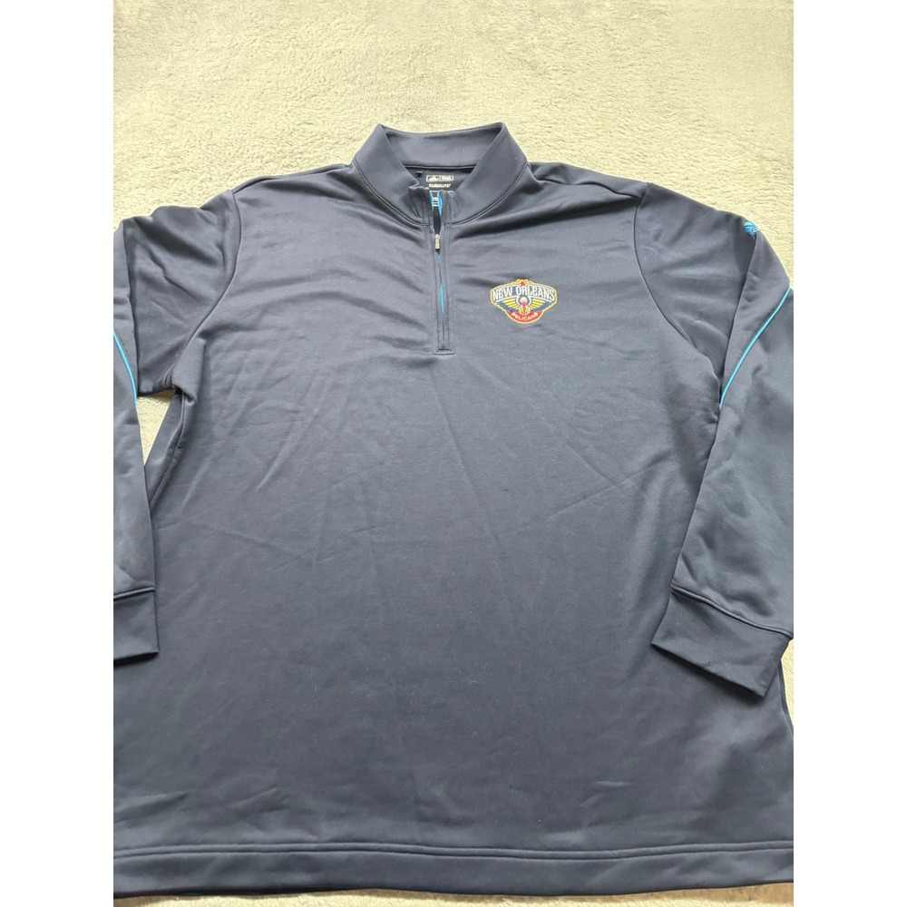 Adidas New Orleans Pelicans NBA Quarter‎ Zip Pullover Navy Blue 2XL Climalite